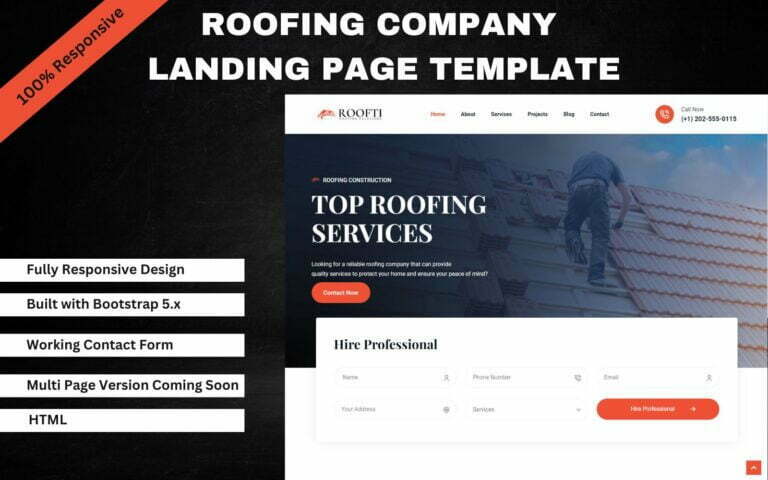Roofing Company Landing Page Template