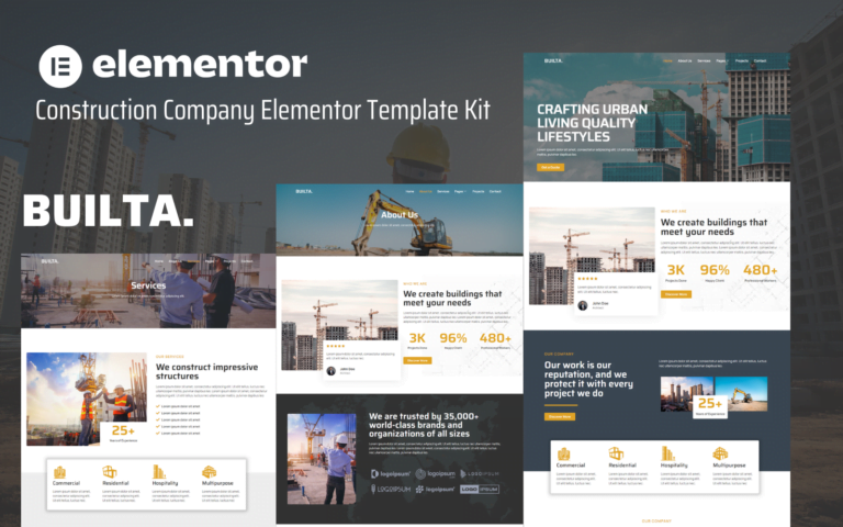 Construction Company Elementor Template Kit