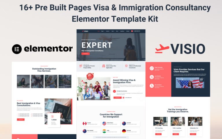Visa and Immigration Consultancy Elementor Template Kit​